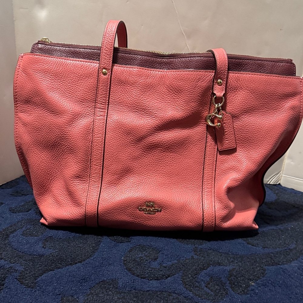 Coach Coral Leather Tote Bag